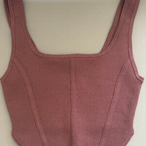 Aritzia Babaton Sculpt Knit Bustier Tank (Rose)